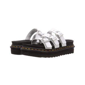 Dr. Martens Women's Slide Sandal, White Hydro Leather,